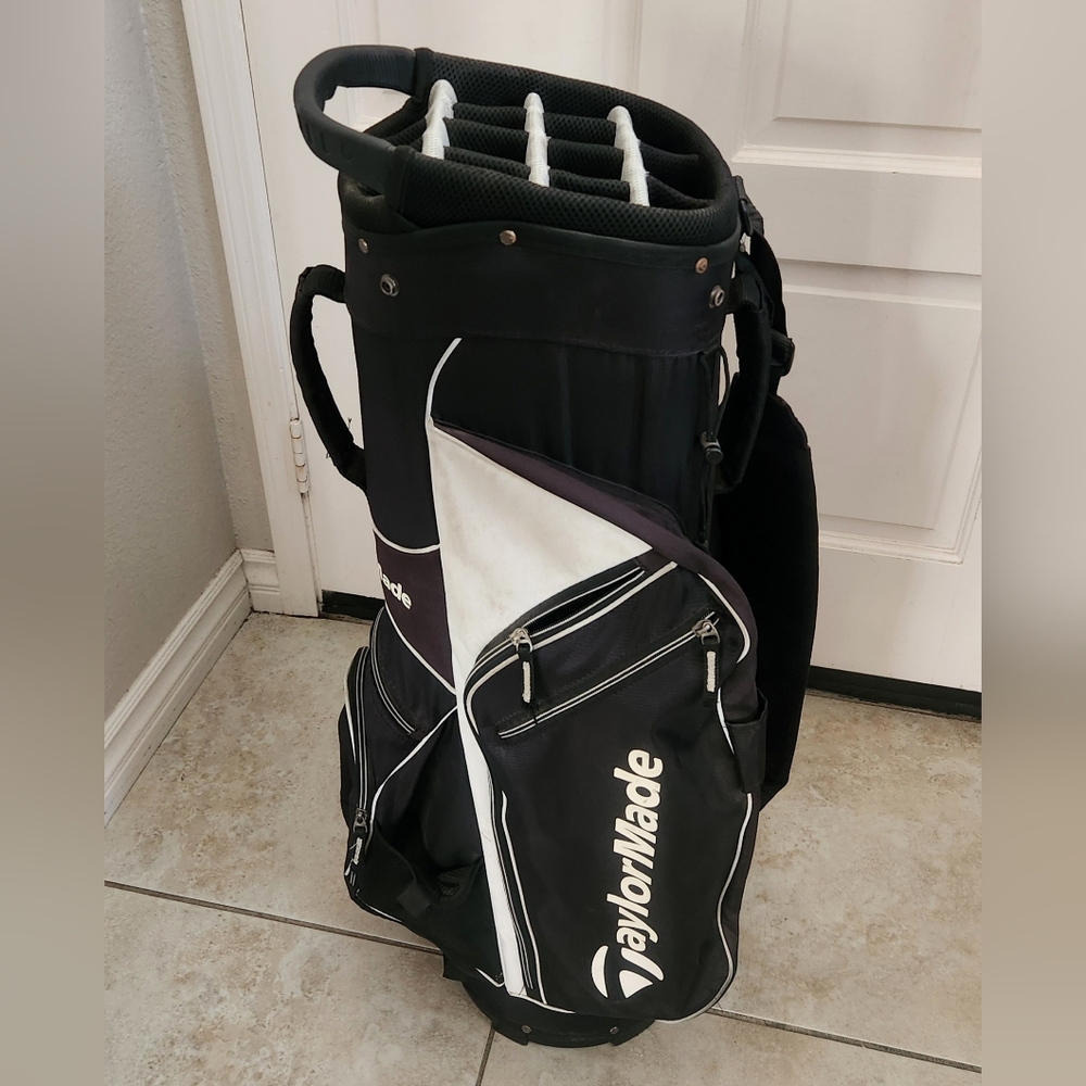 ‼️SOLD‼️ TaylorMade Golf Bag Way Top Stand cart bag Shoulder Strap Carry Black - Picture 1 of 7